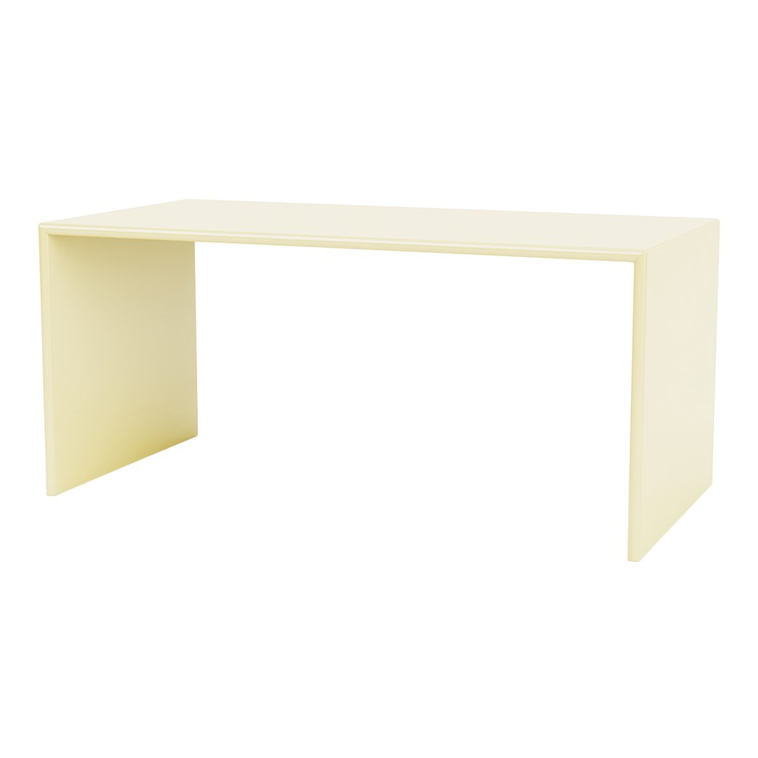 Minimalist cream desk in a sleek, modern design with a smooth finish. Perfect for a contemporary workspace.