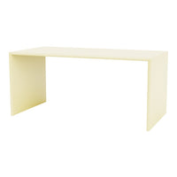 Minimalist cream desk in a sleek, modern design with a smooth finish. Perfect for a contemporary workspace.