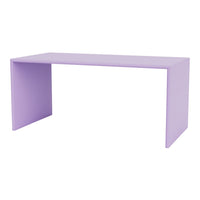 Purple minimalist desk with a sleek, solid design, perfect for modern workspaces. Ideal for any décor.