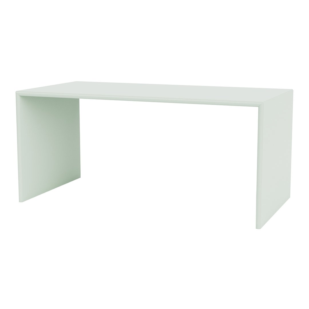 Sleek, minimalist desk in a soft mint green color with a smooth, solid finish. Ideal for modern workspaces.