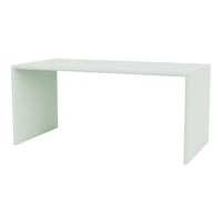 Sleek, minimalist desk in a soft mint green color with a smooth, solid finish. Ideal for modern workspaces.