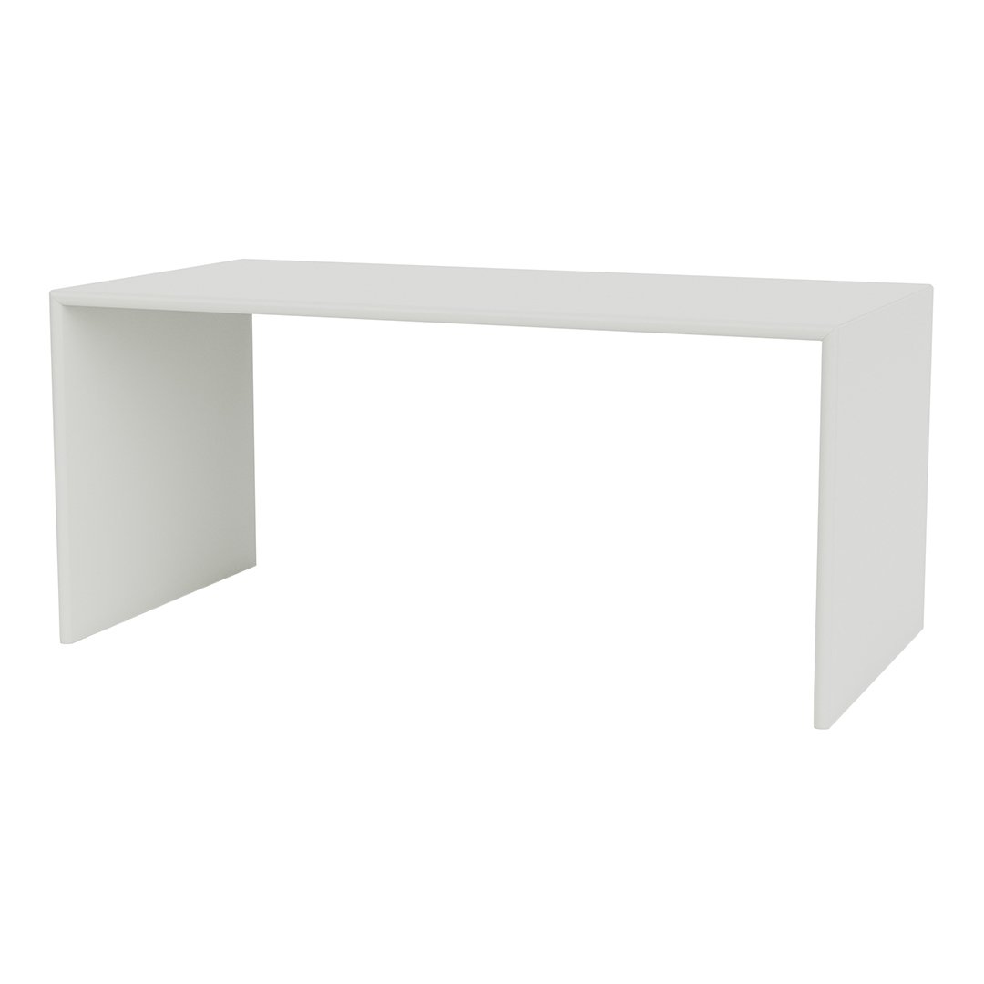Sleek white modern desk with a minimalist design and no visible patterns, perfect for a clean aesthetic.