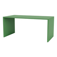 Bright green minimalist desk with a sleek, modern design and solid color finish. Perfect for contemporary spaces.