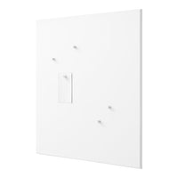 White wall with minimalist design featuring subtle textures and small protruding hooks.