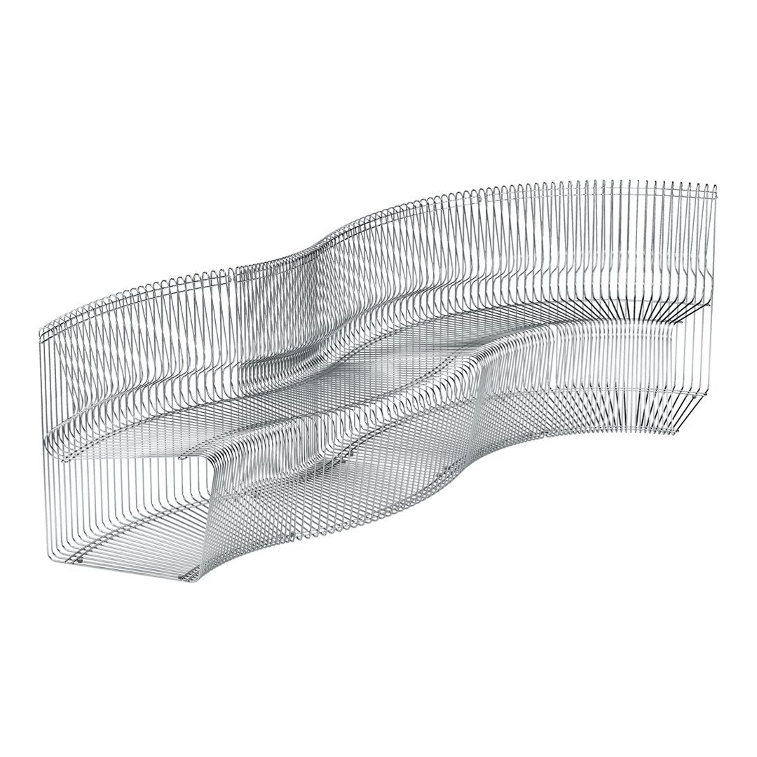 Translucent wavy panel with a sleek, modern design in clear color and subtle textured lines. Perfect for contemporary decor.