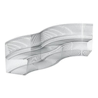 Translucent wavy panel with a sleek, modern design in clear color and subtle textured lines. Perfect for contemporary decor.