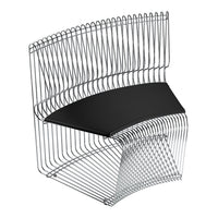 Modern black wire chair with sleek curved lines and a minimalist design. Perfect for contemporary interiors.