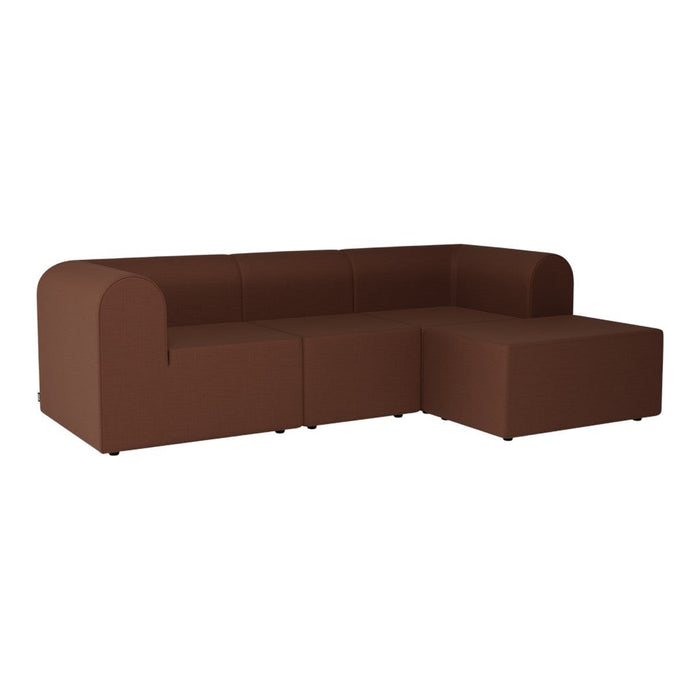 Cozy brown sectional sofa with a smooth texture and modern design, perfect for any living space.