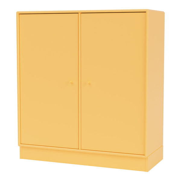 Bright yellow two-door cabinet with a smooth finish, perfect for adding a pop of color to any space.