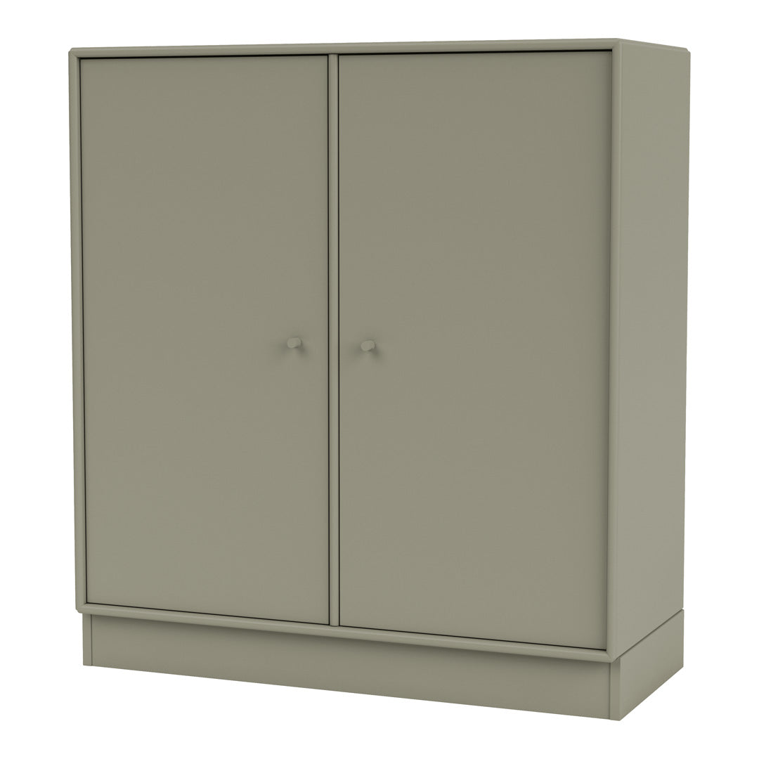 "Simple gray storage cabinet with smooth surface and minimalist design, perfect for modern interiors."