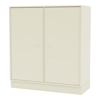 Cream-colored modern cupboard with a smooth, matte finish and minimalist design. Perfect for any contemporary space.