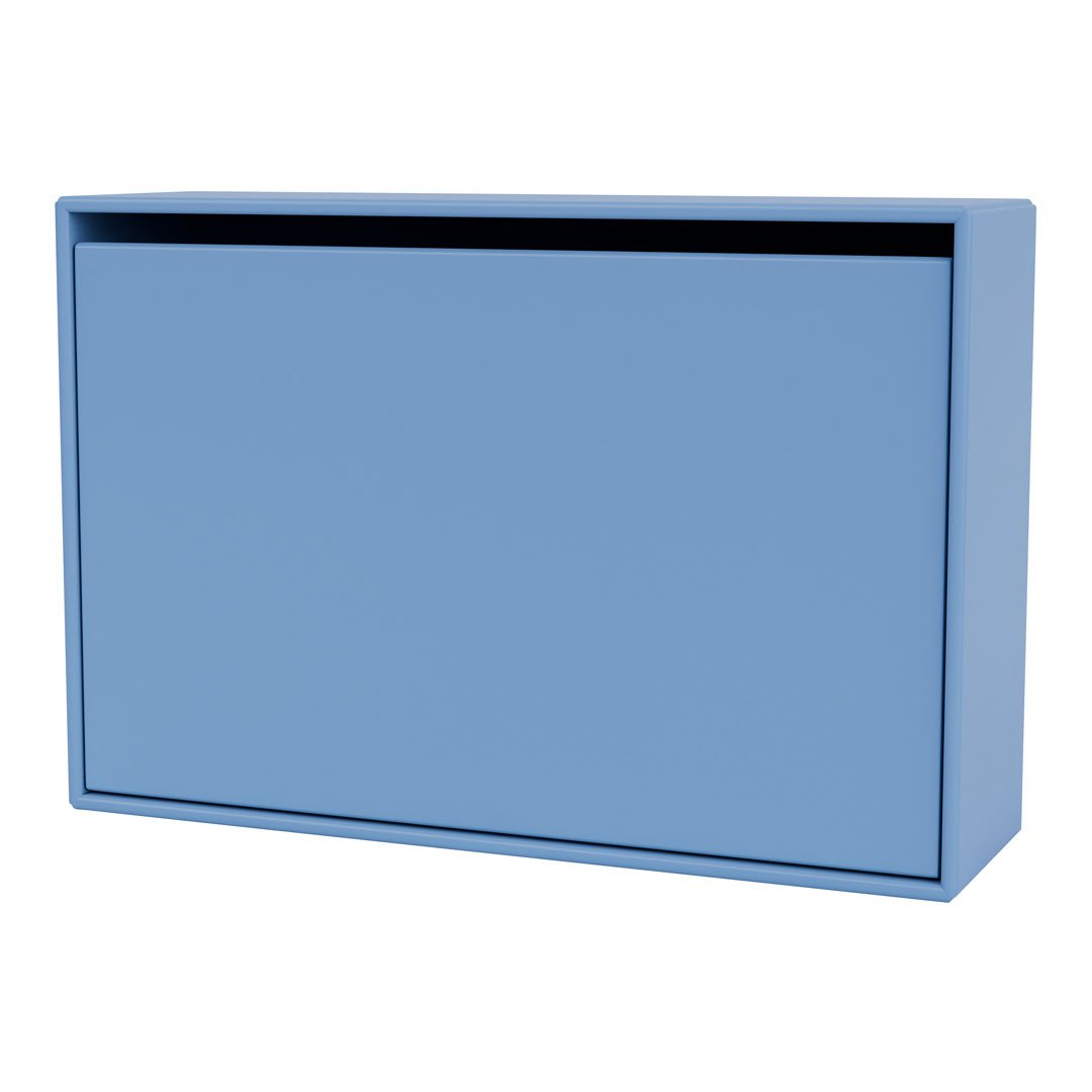 Modern blue storage cabinet with a sleek, matte finish and minimal design. Perfect for contemporary home decor.