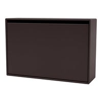 Dark brown modern storage cabinet with a sleek, minimalist design and smooth, matte finish. Perfect for any decor.
