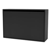 Sleek matte black cabinet with a minimalist design and smooth finish, perfect for modern decor.