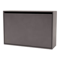 Sleek gray mailbox with a matte finish and minimalist design, perfect for modern entryways.