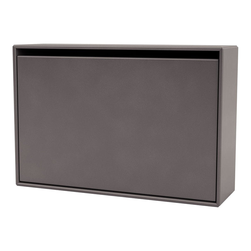 Sleek gray mailbox with a matte finish and minimalist design, perfect for modern entryways.