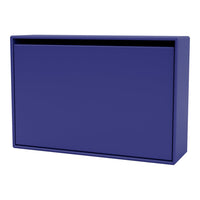 Vibrant blue storage box with a sleek, minimalist design and glossy finish, perfect for modern decor.
