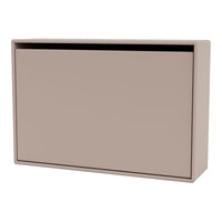 Minimalist beige storage cabinet with a sleek design and smooth matte finish, perfect for modern interiors.