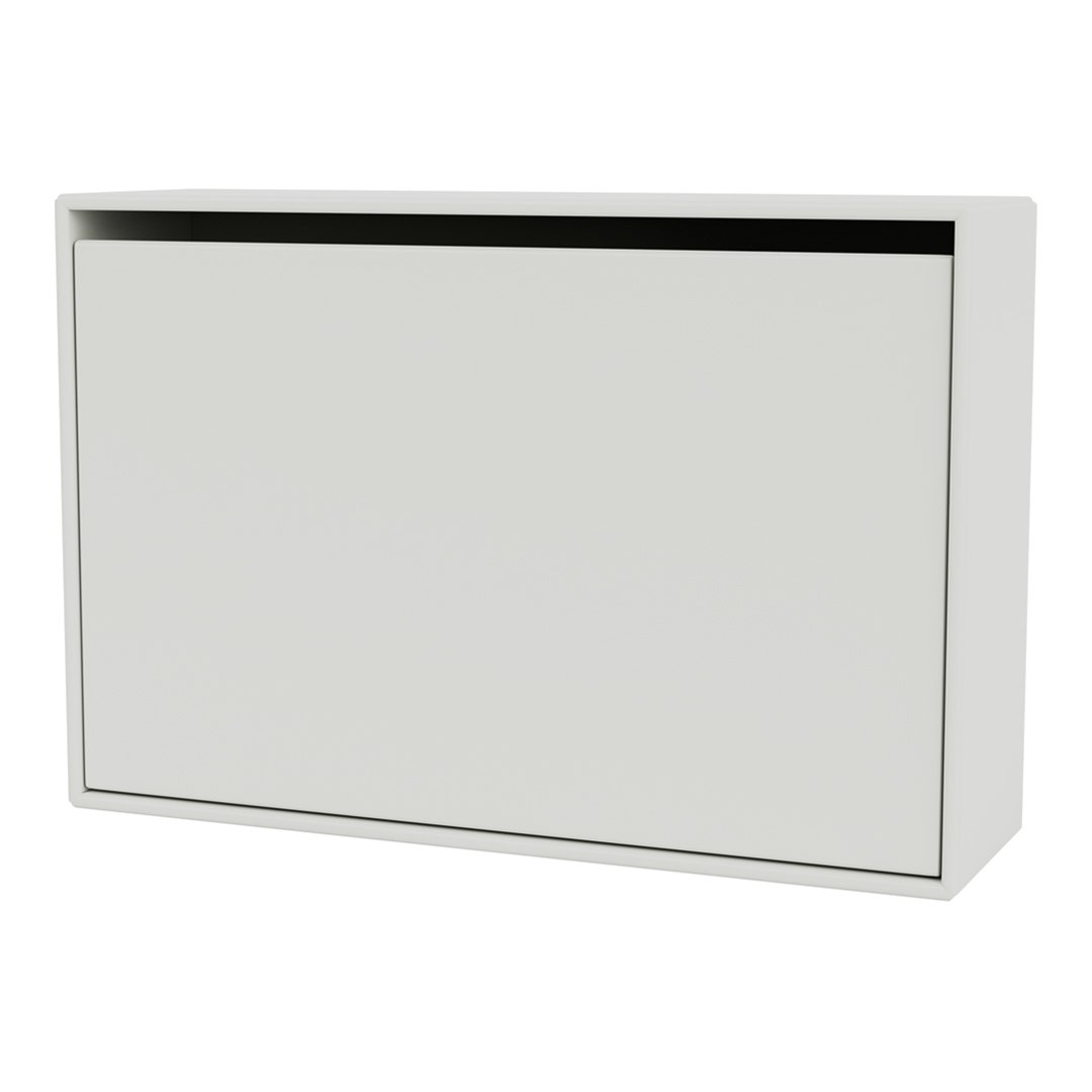 Sleek white wall cabinet with a minimalist design and smooth surface for a modern aesthetic.