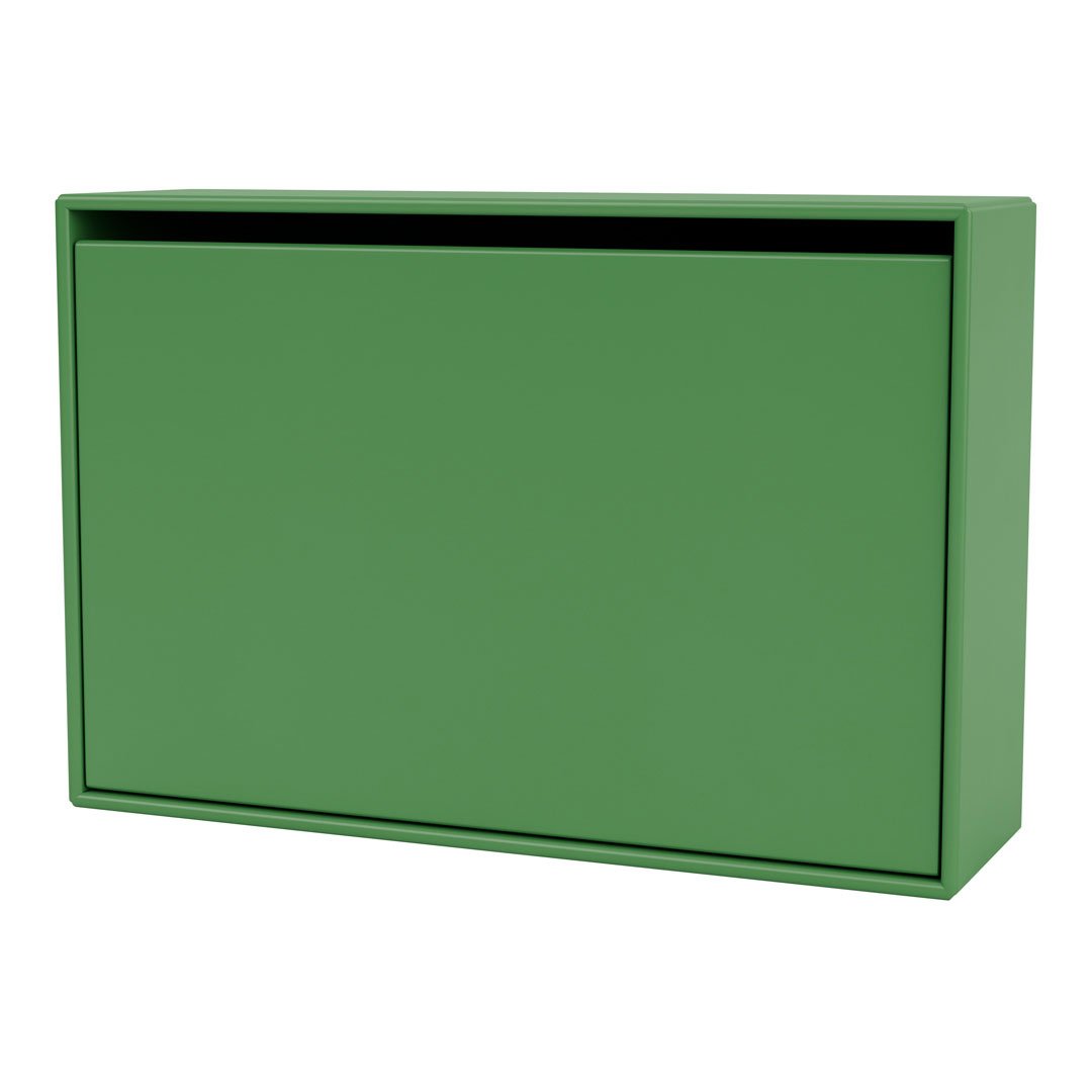 Green modern storage box with a sleek matte finish and minimalist design. Ideal for organizing any space.