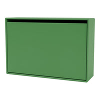 Green modern storage box with a sleek matte finish and minimalist design. Ideal for organizing any space.