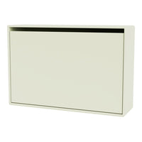 Minimalist beige storage box with sleek, smooth finish and subtle horizontal groove detail.