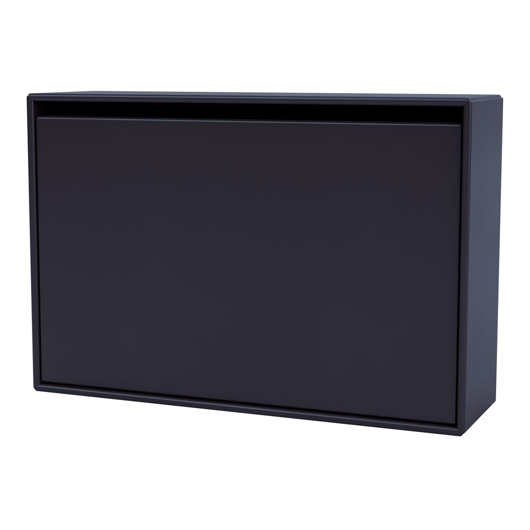 Sleek black storage cabinet with a minimalist design and smooth, matte finish. Ideal for modern interiors.
