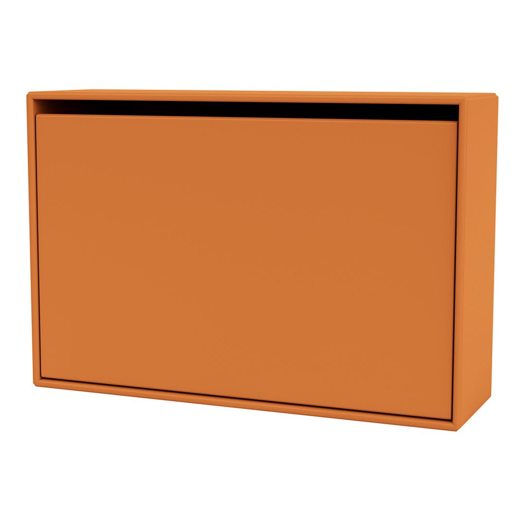 Modern orange storage box with a sleek design and smooth finish, perfect for contemporary decor.