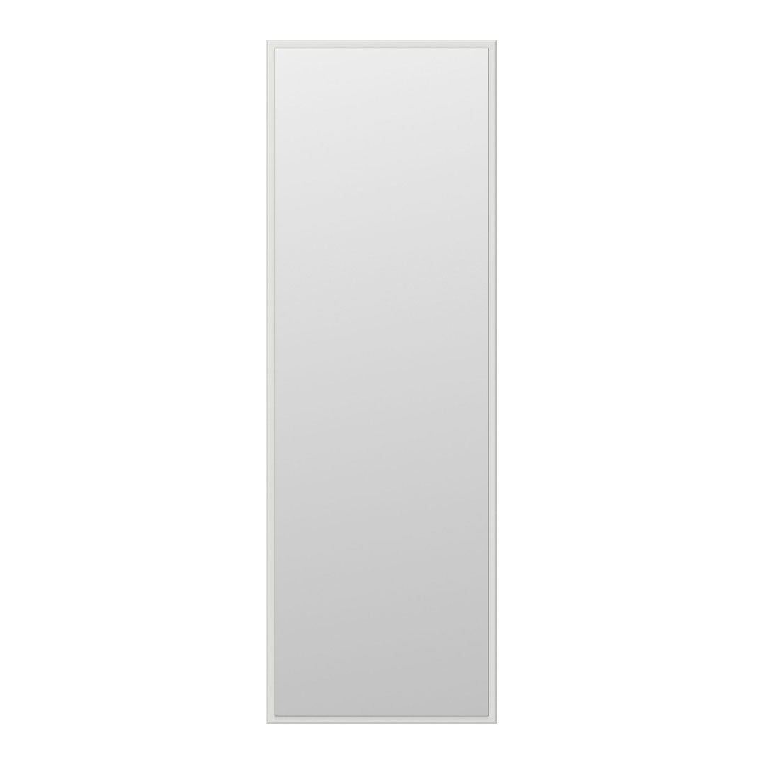 Full-length mirror with a sleek white frame and clear reflective surface, perfect for modern decor.
