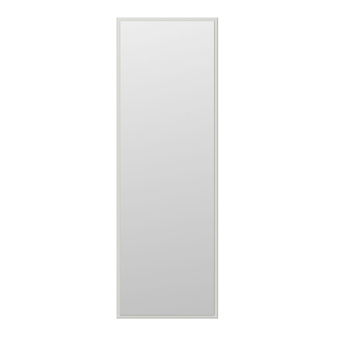 Full-length mirror with a sleek white frame, featuring a minimalist and clean design. Perfect for modern decor.
