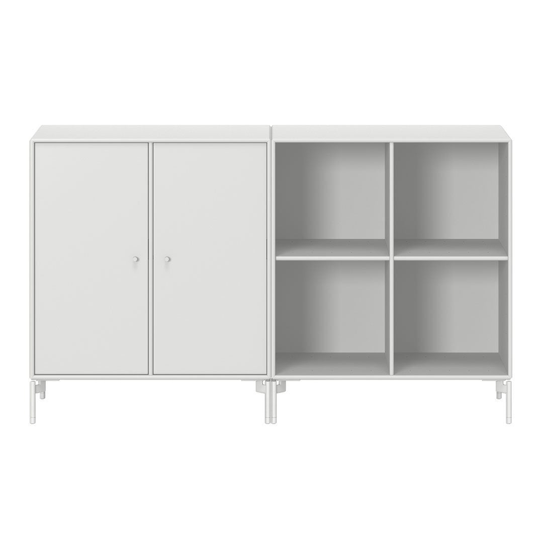 Modern white cabinet with a sleek design featuring smooth surfaces and simple lines, perfect for any decor style.