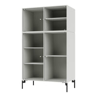 White cabinet with a ribbed texture, featuring a minimalistic design and black metal legs. Ideal for modern decor.