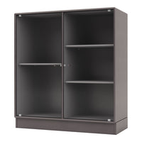 Gray storage cabinet with ribbed pattern, showcasing sleek lines and a modern design. Ideal for stylish organization.