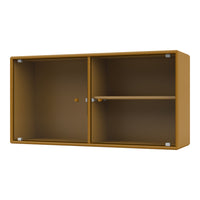 "Modern storage cabinet in a vibrant mustard yellow with sleek ribbed texture and minimalistic design."