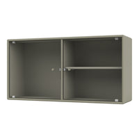 Sleek taupe storage cabinet with ribbed texture, featuring minimalist design and neutral coloring for versatile decor.