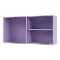 Purple ribbed storage cabinet with two compartments and an adjustable shelf. Perfect for modern decor.
