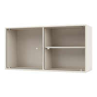 Cream-colored cabinet with subtle ribbed design and sleek metal accents. Modern and minimalist storage solution.
