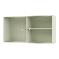 Light green storage cabinet with a ribbed pattern and modern, minimalistic design. Perfect for any contemporary space.