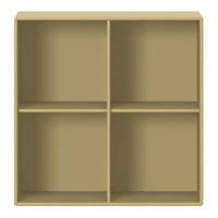 Beige four-cube storage unit with a smooth finish, perfect for organizing any space.