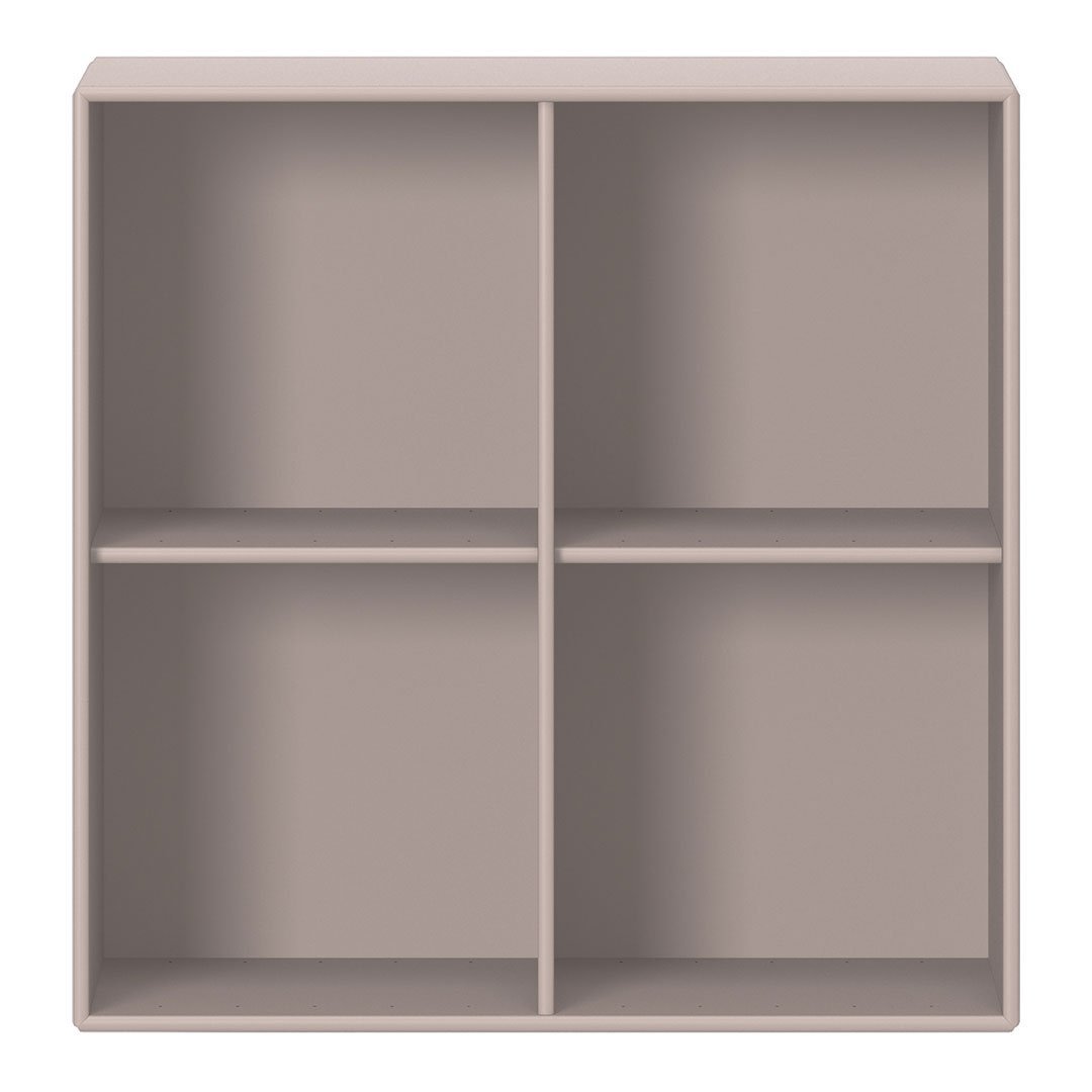 Light beige shelving unit with a clean, minimalistic design and four open compartments. Perfect for decor display.