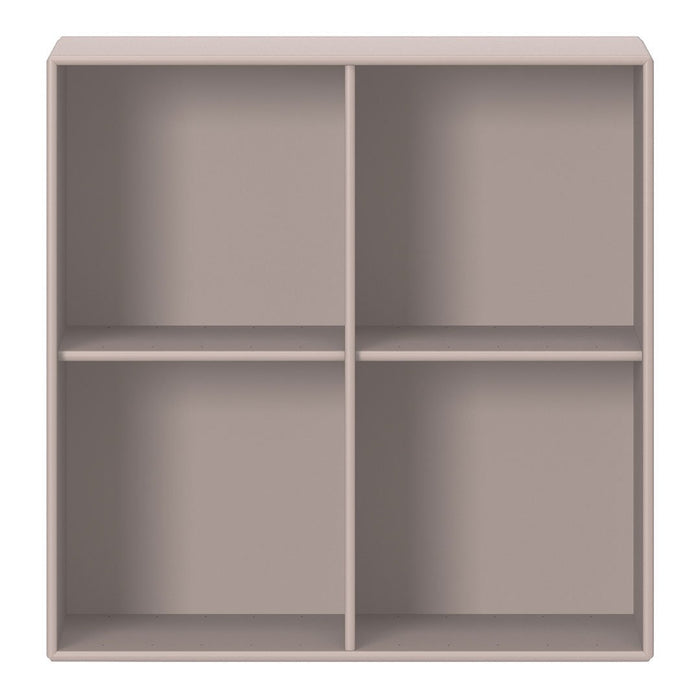 Light beige shelving unit with a clean, minimalistic design and four open compartments. Perfect for decor display.