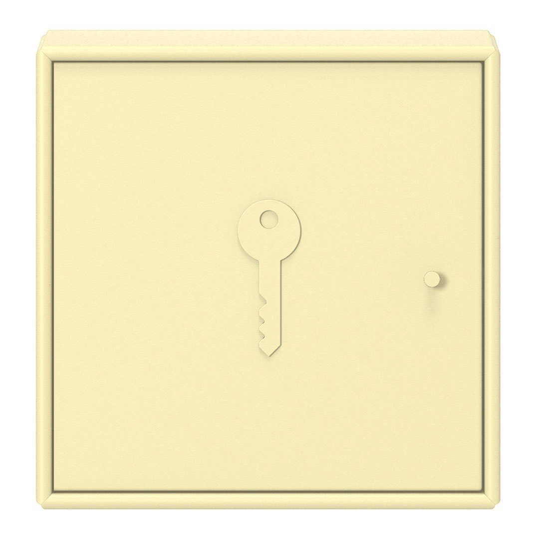 Cream-colored wall key holder with a sleek, minimal design and subtle embossed key motif.