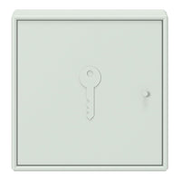 Gray key box with a minimalistic design, featuring a subtle key shape and smooth, matte finish.