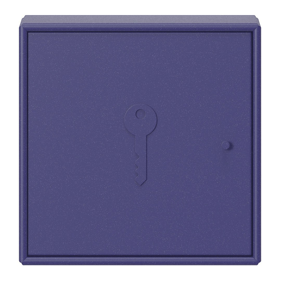 Solid purple key storage box with a subtle textured finish and embossed key design. Perfect for home organization.