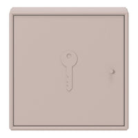Soft beige wall-mounted key holder with a minimalist design and key-shaped cutout detail.