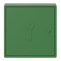 Green key storage box with a smooth matte finish and subtle key icon detail. Perfect for secure storage solutions.