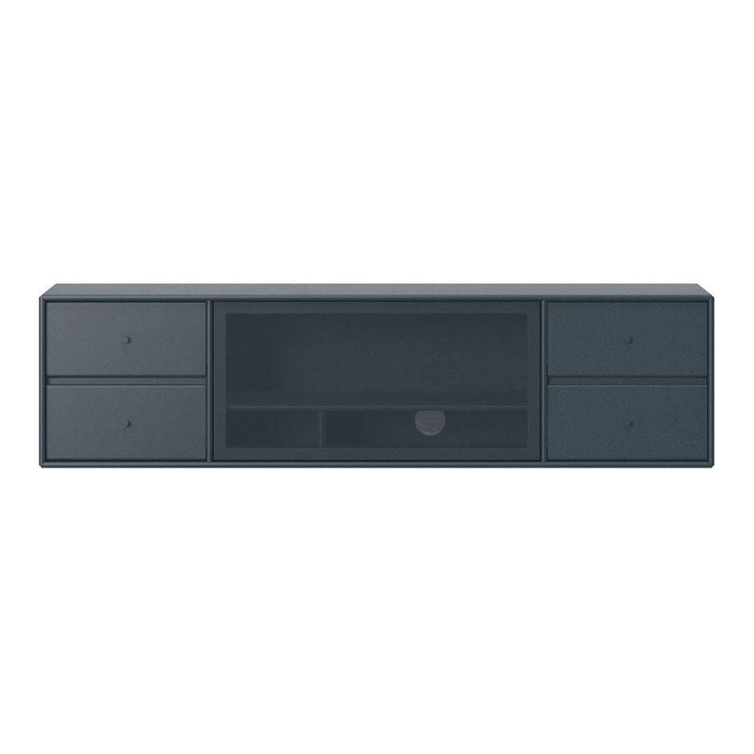 SI14 Classic TV Module - 1 Perforated Door, 4 Lacquered Drawers