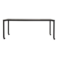 Sleek black metal frame with a minimalist glass top for a modern, stylish look. Perfect for any contemporary space.