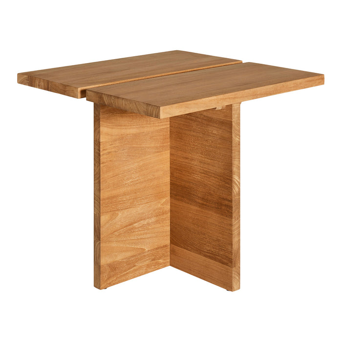 Natural wood side table with a warm, light oak finish and a sleek, minimalist design. Perfect for any decor.