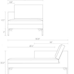 New Standard Sofa with Left Arm Chaise